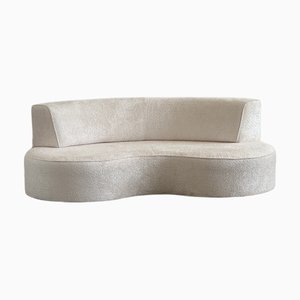 Canapé Haricot en Tissu Blanc, 1980s