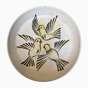 Large Decorative Ceramic Bowl by André Baud for Vallauris