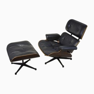 Sessel und Fußhocker von Charles Eames für Herman Miller, 1970er