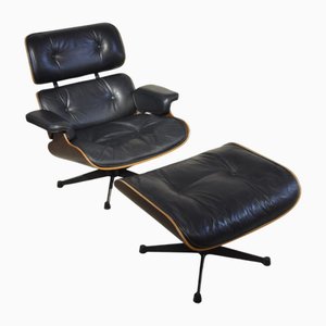 Lounge Chair and Ottoman Pouff by Charles Eames for Herman Miller, 1970s