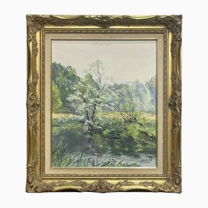 Maurice Bernard, the Willow on the Leff, 1950s, Oil on Canvas, Framed