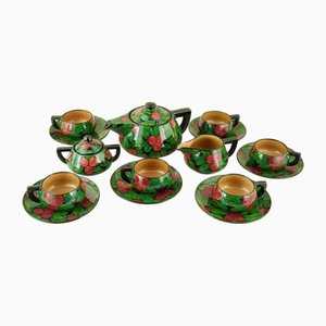 Futuristic Ceramic Tea Service by Renato Bassanelli for Keramos, Rome, Italy, 1920s, Set of 15
