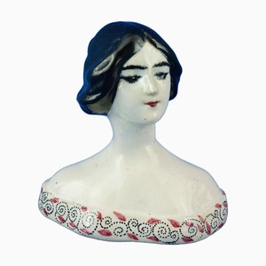 20. Jh. Keramikbüste einer Frau von MICA Factory, Sesto Fiorentino, Italien, 1920er