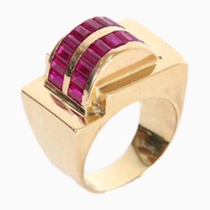 Vintage Tank Ruby Ring