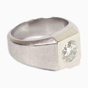 Art Deco Siegelring aus Platin und Diamant