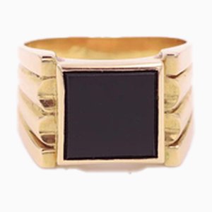 Siegelring aus 18 Karat Gold und Onyx