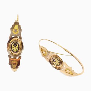Large Enameled Poissardes Earrings, Set of 2