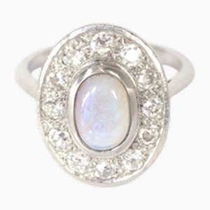 Art Deco Cluster Opalring