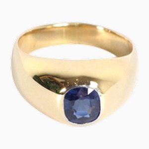 18 Karat Gold and Sapphire Bangle Ring