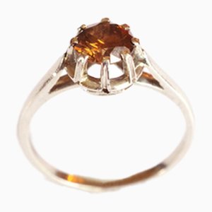 Anillo vintage de diamantes marrones