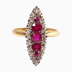 Ruby and Diamond Marquise Ring