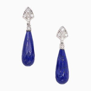 Lapis Lazuli Drop Earrings, Set of 2