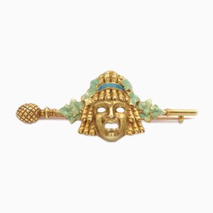 Art Nouveau Zorra Mask Brooch
