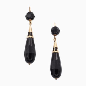 Lange Schwarze Ohrringe, 2er Set