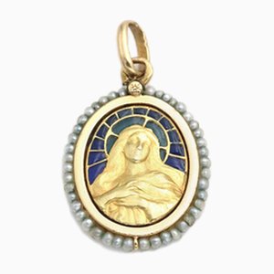 Art Nouveau Holy Mary Pendant
