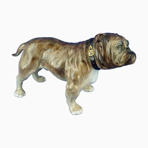 20th Century Porcelain Figurine Depicting Bulldog Dog by the Alton Factory, Longton, England, 1920s
