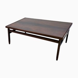 Rechteckiger Couchtisch aus Ebonisiertem Nussholz & Glas, Italien, 1960er