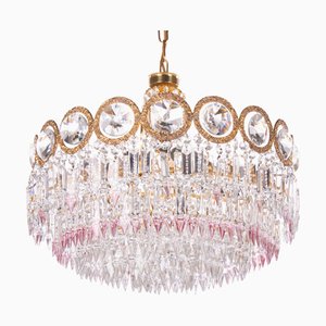 Swarovski Crystal & Brass Chandelier attributed to Palwa, Germany, 1960s