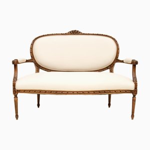 Französisches Sofa aus geschnitztem Nussholz, 1920er