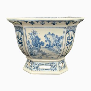 Chinese Orchid Planter with Landscape and Floral Decor, 2020
