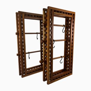 Rechteckige Kleiderbügel aus Holz, 1970er, 2er Set