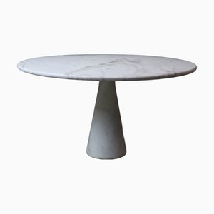 M1 Round Dining Table in Carrara Marble by Angelo Mangiarotti for Skipper, Italy, 1970s