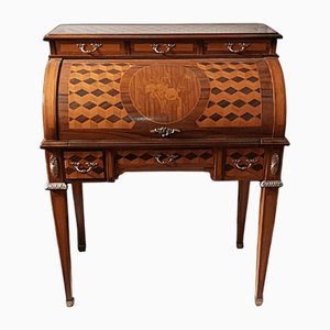 Cylinder Secretaire with Bronze Inlays and Friezes