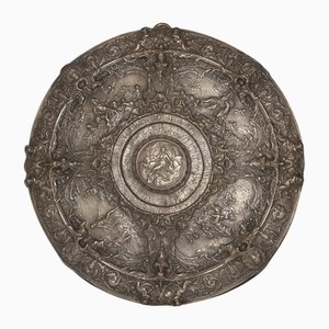 Large Embossed Chiseled Bronze Plate Depicting Scenes from Aphrodite, 1890s-1910s