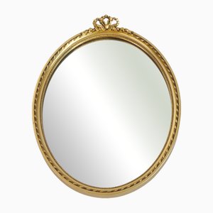 Vintage Dutch Oval Golden Bow Mirror by Pieterman