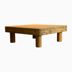 Brutalist Pine Coffee Table, 1960s