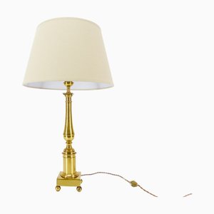 Neoclassical Column Lamp in Brass - 1970s