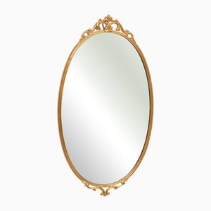 4 Brass Classic Medallion Shaped Wall Mirrors 1970s