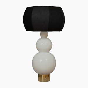 Tischlampe aus mundgeblasenem Muranoglas & Messing, 1980er