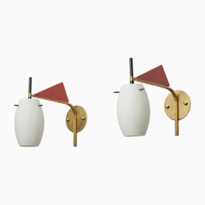 Italienische Mid-Century Moderne Wandlampen, 1950er, 2er Set