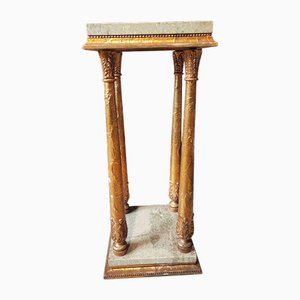 Art Nouveau Wooden Flower Stand with Marble Top, 1890s