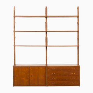 PS System 2-Bay Wall Unit in Teak by Preben Sorensen for Randers Møbelfabrik, Denmark, 1960s