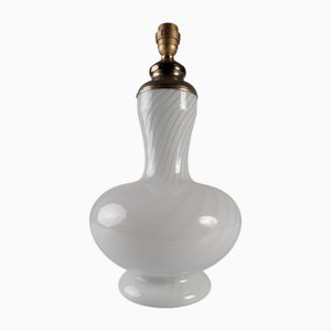 Italian Table Lamp in Murano Glass with Double Lighting and Brass from Venini, 1960s