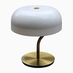 Lámpara de mesa de latón y vidrio acrílico de Valenti Luce, años 70