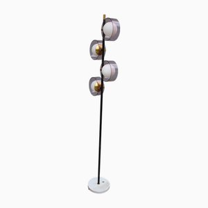Stehlampe aus Acrylglas & Messing von Stilux Milano, 1950er