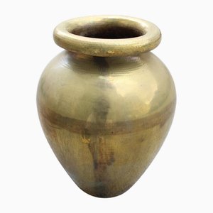 Große handgehämmerte Messingvase, 1970er