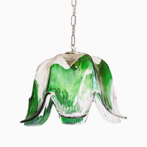 Lampe à Suspension Vintage en Verre de Murano attribuée à Mazzega, 1970s