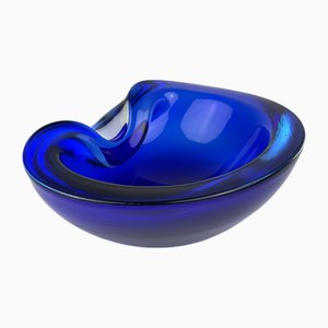 Blue Murano Glass Ashtray, Italy, 1970s