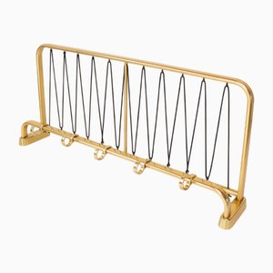 Vintage Wall Coat Rack in Gilt Aluminium, 1950s