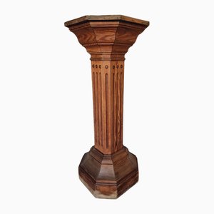 Antiker französischer Säulensockel aus Holz, 1900er