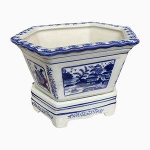 Chinese Orchid Planter with Landscape and Floral Decor, 2021