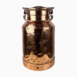 Large Antique Copper Milk Can