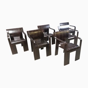 Chaises de Salle à Manger Strip Vintage attribuées à Gijs Bakker pour Castelijn, 1970s, Set de 6