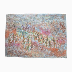 Guillain Siroux, Ohne Titel, 1961, Aquarell und Gouache auf zerknittertem Papier