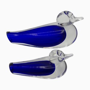 Anatre in vetro di Murano, set di 2