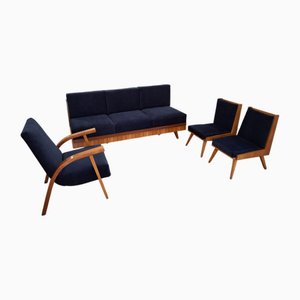 Sofa, Sessel, Zwei Leichte Sessel von Lejkowski Leśniewski, Polen, 1960er, 4er Set